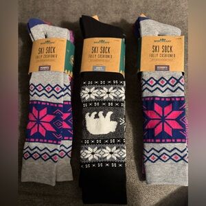 Northwest Women's Ski Socks - Gray, Black, Pink